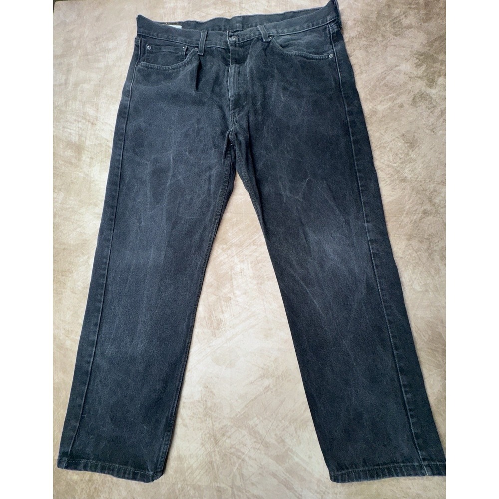 Levis 505 Jeans Mens  38x29 Straight Black Wash Denim Pants
